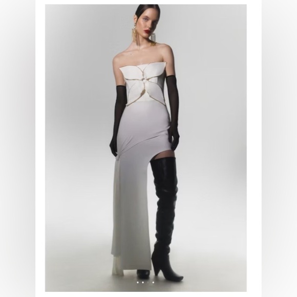 Seezona made to order beautiful high low white strapless dress - Picture 5 of 7